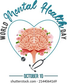 Poster design for world mental health day illustration