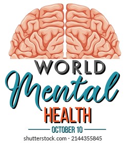 Poster design for world mental health illustration
