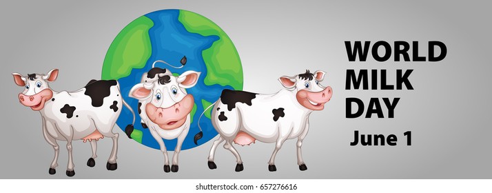 Poster design for world milk day illustration