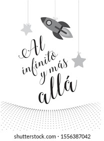 Poster designed with the phrase "To infinity and beyond"