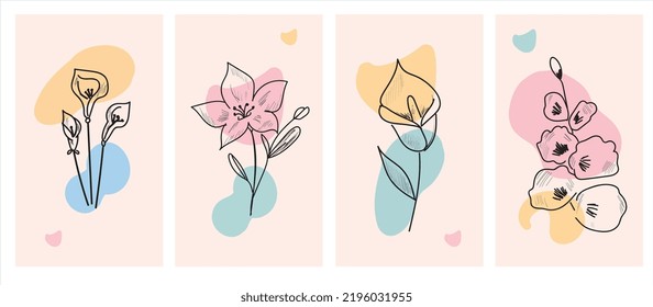 poster designs made with scan flower drawings