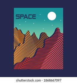 Poster-Design, mit weißem Planeten, zum Drucken