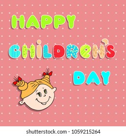 Poster dessing for International Children's Day. Vector illustration