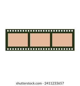 Poster with developed film. Dark room supplies. Retro photo shooting and printing concept. Art and hobbies. Hand drawn vector illustration isolated on white background.