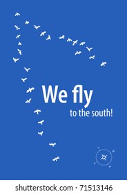The poster devoted to flights, travel and migration of birds