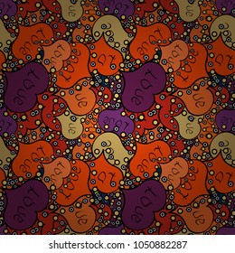 Poster with different doodle letters. Hipster funky painted style texture on orange, black, purple colors. Love. Vector. Valentine':s day print, seamless hand craft expressive ink typography pattern.