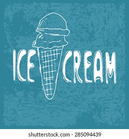 Poster with different kinds of ice cream. Ideal element for your desert menu. Ice cream  vector