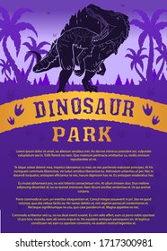 Poster Dinosaur World with the image of a Spinosaurus. The prehistoric world. Jurassic period