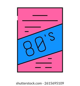 poster disco 80s line icon vector. poster disco 80s sign. isolated symbol illustration