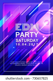 Poster dj party design electronic music vector background