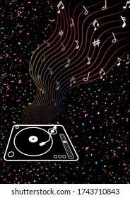 Poster for DJ performance on a black background
