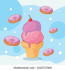 poster of donuts and ice cream