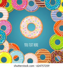 Poster Donuts. Vector Illustration. 
