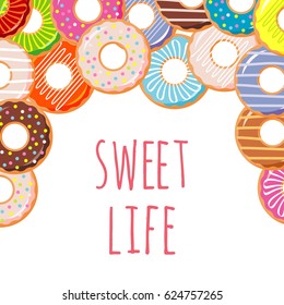 Poster Donuts. Vector Illustration. 
