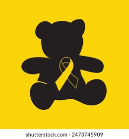 Poster drawing attention to the problem of cancer in children. Vector illustration.