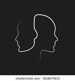 Two Faces Vector Art & Graphics