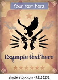 Poster with dual revolvers and a bird
