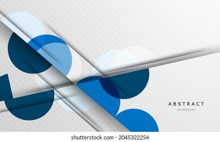Afiche con fondo azul circular abstracto dinámico.