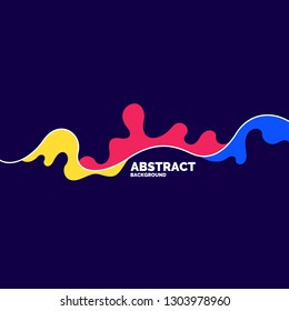 Poster with dynamic waves. Vector illustration in minimal flat style