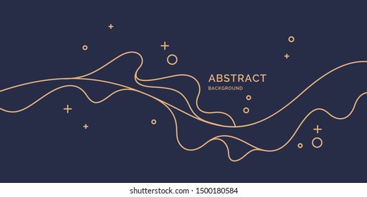 Poster with dynamic waves. Vector illustration in minimal flat style. Abstract background.