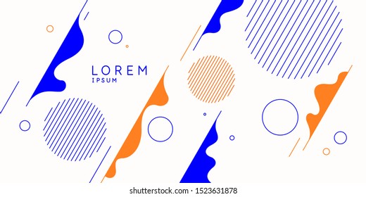 Poster with dynamic waves. Vector illustration minimal flat style