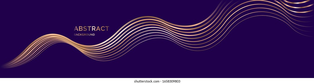 Poster with dynamic waves. Vector illustration in minimal flat style. Abstract background.