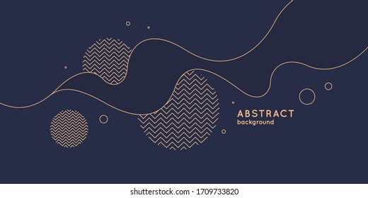 Poster with dynamic waves. Vector illustration in minimal flat style. Abstract background.