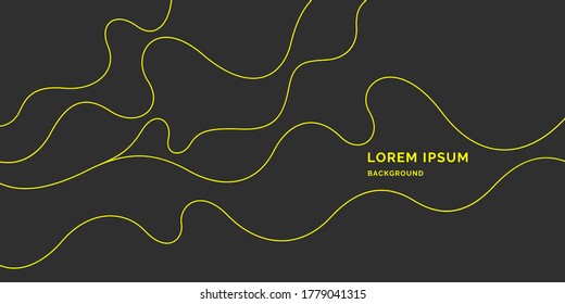 Poster with dynamic waves. Vector illustration in minimal flat style. Abstract background.