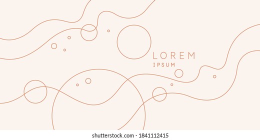 Poster with dynamic waves. Vector illustration in minimal flat style. Abstract background.