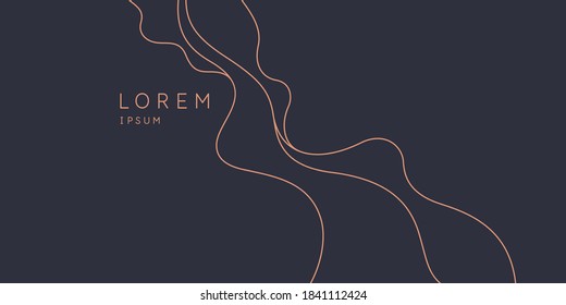 Poster with dynamic waves. Vector illustration in minimal flat style. Abstract background.