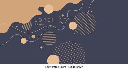 Poster with dynamic waves. Vector illustration in minimal flat style. Abstract background.