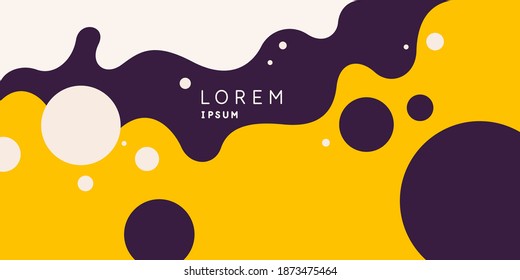 Poster with dynamic waves. Vector illustration in minimal flat style. Abstract background.