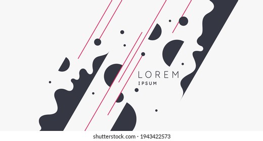 Poster with dynamic waves. Vector illustration in minimal flat style. Abstract background.