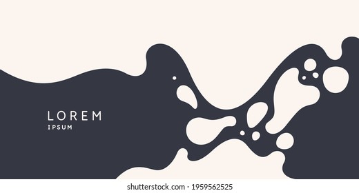 Poster with dynamic waves. Vector illustration in minimal flat style. Abstract background.