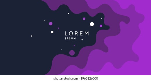 Poster with dynamic waves. Vector illustration in minimal flat style. Abstract background.