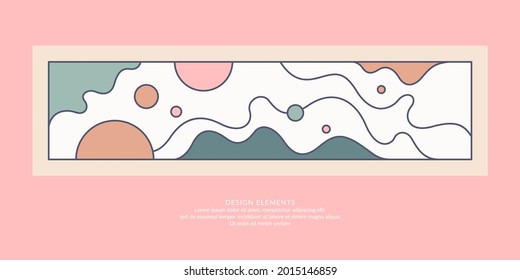 Poster with dynamic waves. Vector illustration in minimal style. Abstract background.