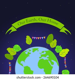 Poster for Earth Day. April 22.  Earth day background