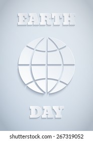 Poster for Earth day with paper globe