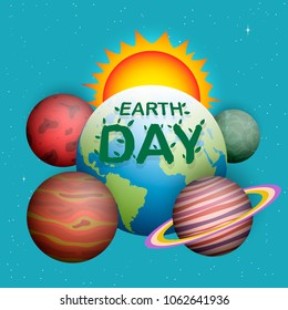 Poster of the Earth Day. Vector illustration.