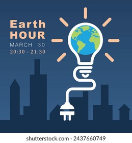 Poster for a Earth hour,  save the planet, take care of nature.