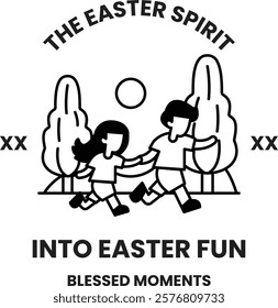 A poster for Easter Spirit that shows two children running