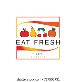 poster of eat fresh fruit art illustration