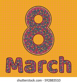 Poster for the eighth of March from eight in a donut
