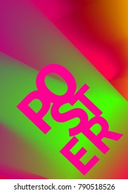 Poster electronic music. Banner gradient color. Abstract neon background, backdrop, template, flyer, card. Vector illustration