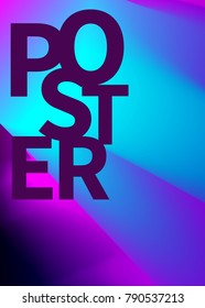 Poster electronic music. Banner gradient color. Abstract neon background, backdrop, template, flyer, card. Vector illustration