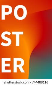 Poster electronic music. Poster fluid. Color flyer. Banner with blend shapes. Vector graphics.