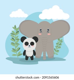 poster of elephant and panda