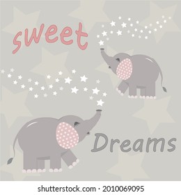 poster with elephants sweet dreams