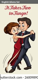 Poster with an English idiom of two people dancing