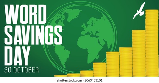 Poster for event World Savings Day in vector format